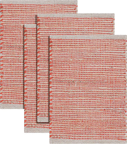 Jute Placemats Set of 4 - Boho Woven Placemats for Dining Tables, Rustic Farmhouse Style, Cotton and Jute, Neutral Colorful Table Mat, 13x19 Inch, Indoor Kitchen Decor - Natural - Orange