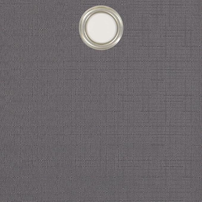 Eclipse Kendall Solid Textured Blackout Thermal Insulated Lining Grommet Window Curtain for Bedroom (1 Panel), 42 in x 63 in, Charcoal