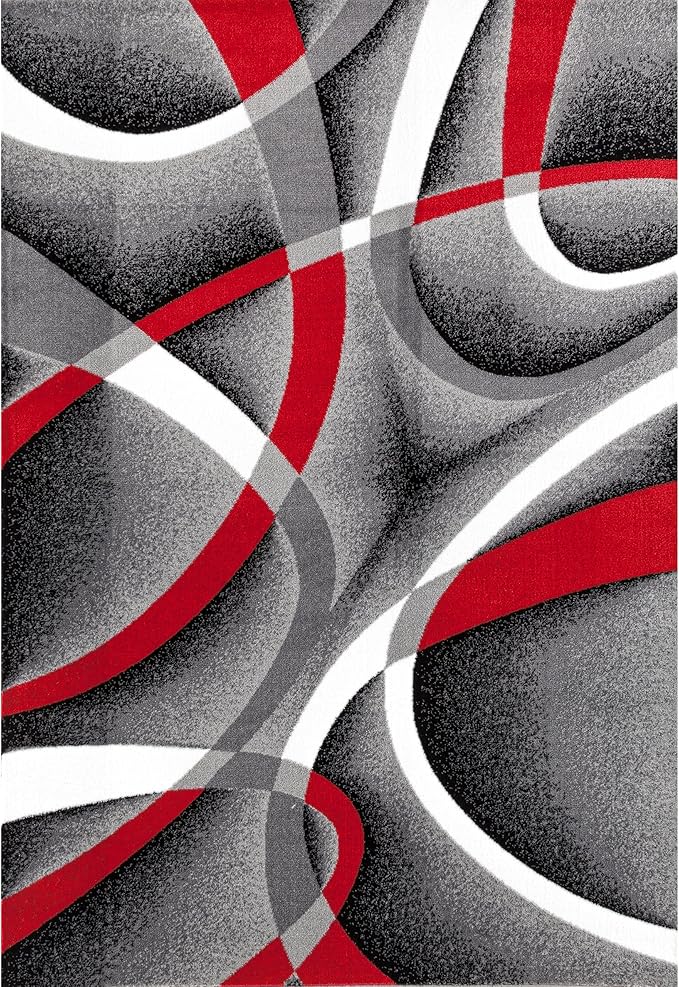 Persian Area Rugs 2305 Gray 5x7 Abstract Area Rug, 5 x 7 ft