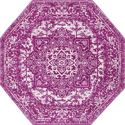 Rugs.com Arlington Collection Rug – 8 Ft Octagon Purple Medium-Pile Rug Perfect for Living Rooms, Kitchens, Entryways