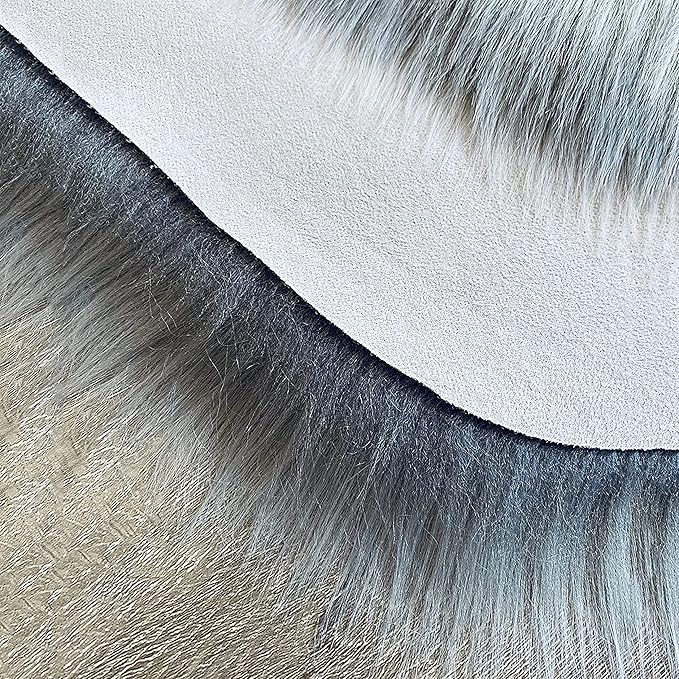 LAMBZY High Pile Super Soft Faux Sheepskin Rug (4'x6', Grey)