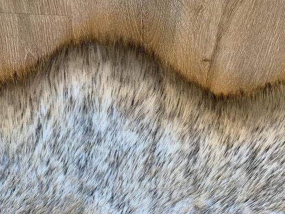 LAMBZY Faux Sheepskin Super Soft Hypoallergenic Silky Shag Rug for Living Room, Kids Room, Sofa (Decto 10 Pelts 6'x10', White/Black Tips)