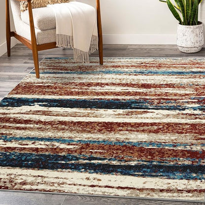LUXE WEAVERS Lagos Collection 7501 Passion 5x7 Abstract Area Rug