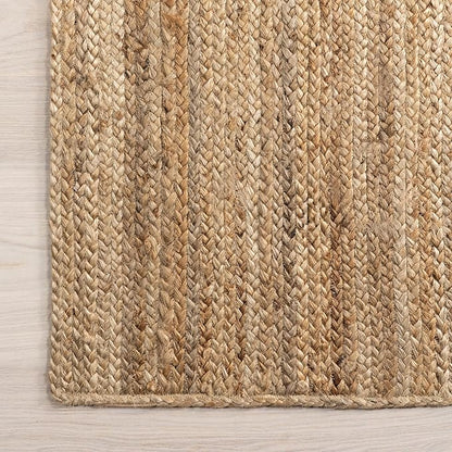 nuLOOM 2x16 Rigo Jute Hand Woven Area Rug, Natural, Solid Farmhouse Design, Natural Fiber, For Bedroom, Living Room, Dining Room, Hallway, Office, Kitchen, Entryway