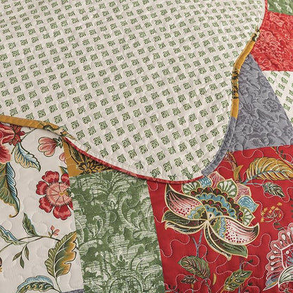 HoneiLife Queen Quilt Bedding Sets - Floral Quilt Bedding Sets 3-Piece 90x96, Microfiber Reversible Bedspreads Patchwork Coverlet Nostalgic Bedding Set All Season Quilts