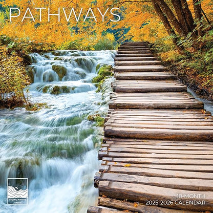 Pathways Wall Calendar 2026 | 12" x 24" Open | Giftable Nature Calendar 2026 | Thick & Sturdy Paper for Organizing & Planning | Pacific Waters Press (Pathways)