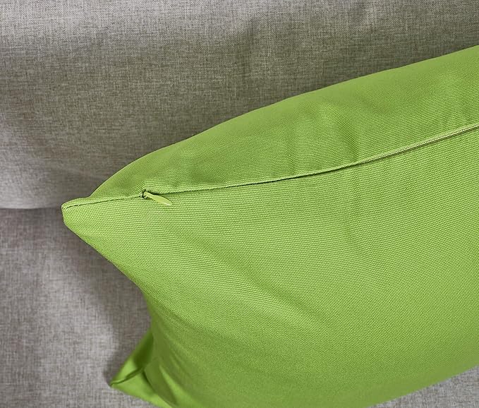 TangDepot Handmade Decorative Solid 100% Cotton Canvas Throw Pillow Covers/Pillow Shams, (26"x26", Apple Green)