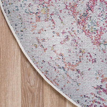 Rugs.com Arlington Collection Rug – 5 Ft Round Multi Medium-Pile Rug Perfect for Kitchens, Dining Rooms