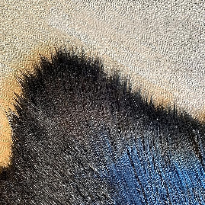 LAMBZY High Pile Super Fluffy Soft Faux Sheepskin Rug | Faux Sheepskin Rugs for Living Room Playroom Bedroom | Classic Super Soft to Touch Rug (12'x15, Black)