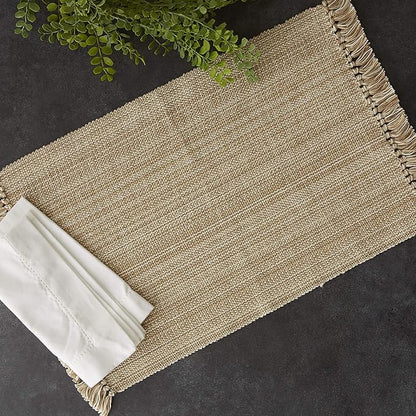 DII Variegated Tabletop Collection, Placemat Set3x19, Taupe, 6 Piece