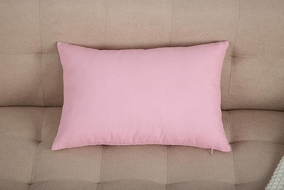 TangDepot Handmade Decorative Solid 100% Cotton Canvas Throw Pillow Covers/Pillow Shams, (12"x20", Salmon Pink)