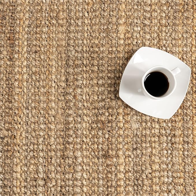 Nuloom Daniela Natural, 2'6" x 6', Handmade, Jute, Tassel, Soft and Textured, High Traffic, Stain Resistant, Easy Clean, Durable Runner for Bedroom, Living Room, Dining Space, Foyer, Entryway