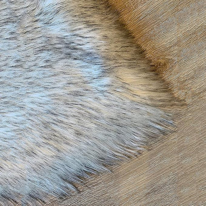 LAMBZY High Pile Super Fluffy Soft Faux Sheepskin Rug | Faux Sheepskin Rugs for Living Room Playroom Bedroom | Classic Super Soft to Touch Rug (5'x8', White/Black Tips)
