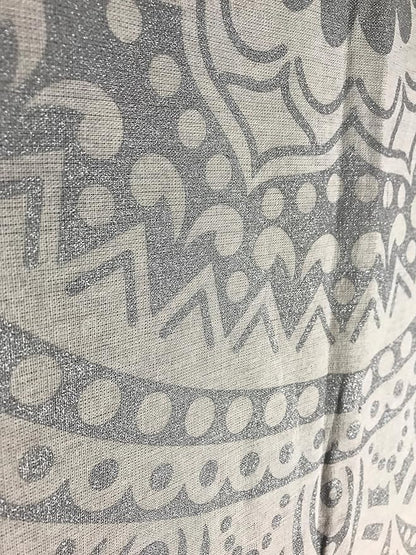 raajsee Metallic Silver Tapestry Grey Mandala Wall Hangings, Indian cotton Beach Throw Blanket, Hippie Tapestries Boho Decor,Twin Bedspread 52x82 inches Yoga Mat Rugs