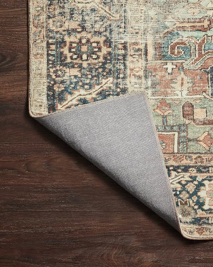 Loloi Margot Collection MAT-02 Terracotta/Lagoon 7'-6" x 9'-6" Area Rug feat. CloudPile, No-Shed Easy Clean Large Patterned Area Rug for Living Room, Bedroom, Dining Area