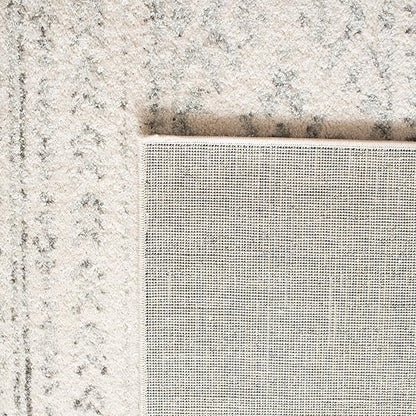 SAFAVIEH Tulum Collection Area Rug - 8' Round, Ivory & Grey, Moroccan Boho Tribal Design, Non-Shedding & Easy to Clean, Ideal for Living Room, Bedroom, Dining Space (TUL272A)