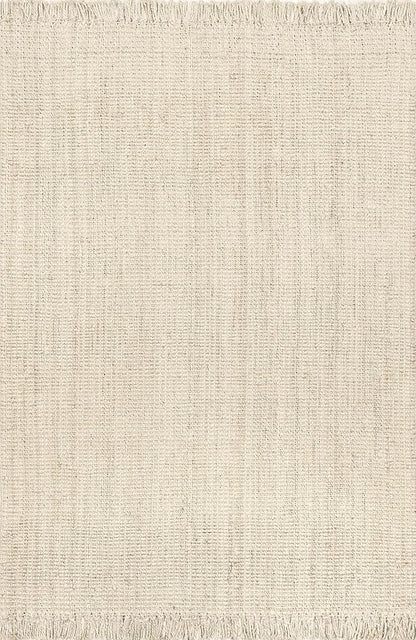 Nuloom Daniela Off-White, 7'6" x 10'6", Handmade, Jute, Tassel, Soft and Textured, High Traffic, Stain Resistant, Easy Clean, Durable Area Rug for Bedroom, Living Room, Dining Space, Foyer, Entryway