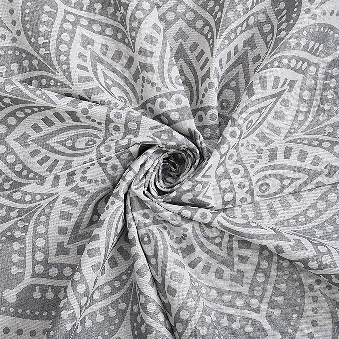 raajsee Silver Grey Mandala Wall Hanging – Aesthetic Indie Decor for Bedroom – Boho Trippy Small 30x40 Inches