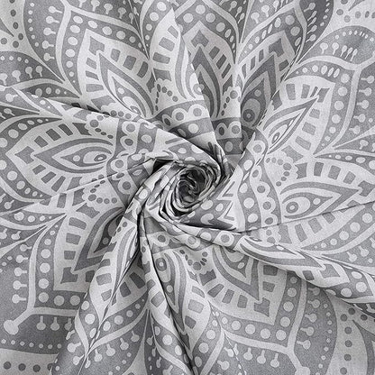 raajsee Silver Grey Mandala Wall Hanging – Aesthetic Indie Decor for Bedroom – Boho Trippy Small 30x40 Inches