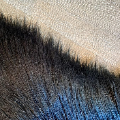 LAMBZY Faux Sheepskin Super Soft Hypoallergenic Silky Shag Rug for Living Room, Kids Room, Sofa (Duo Decto 12 Pelts 6'x12', Black)