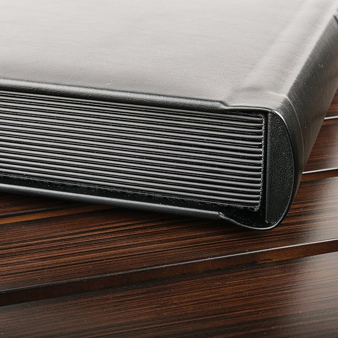 Tuscany Albums Professional Leatherette Bound Slip-in Photo Album, Holds 30 8x10 Photos (15 Page), Black
