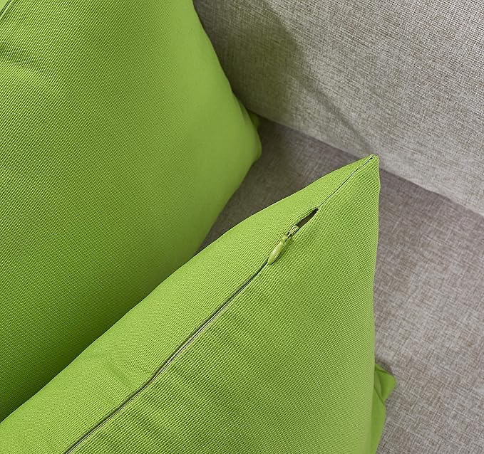 TangDepot Handmade Decorative Solid 100% Cotton Canvas Throw Pillow Covers/Pillow Shams, (26"x26", Apple Green)