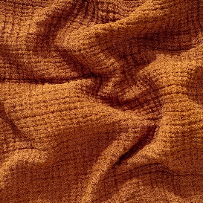 Muslin Blanket - Pure 100% Turkish Cotton Airy Soft Light Versatile Gauze Throw Blanket for Bed, Couch, Sofa (Cinnamon Brown, Throw Size (50" x 66" inch))