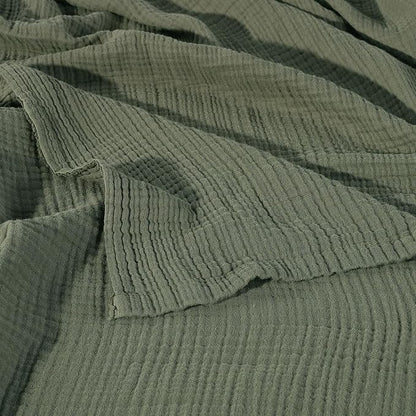 Muslin Blanket - Pure 100% Turkish Cotton Airy Soft Light Versatile Gauze Throw Blanket for Bed, Couch, Sofa (Khaki Green, Throw Size (50" x 66" inch))