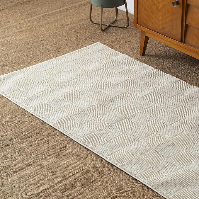Revival Rugs Willow 2'7"x9' Machine Washable Runner Rug for Hallway Entryway - 100% Recycled Oeko-TEX Certified, Medium Pile, Beige, Cream