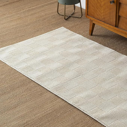 Revival Rugs Willow 2'7"x9' Machine Washable Runner Rug for Hallway Entryway - 100% Recycled Oeko-TEX Certified, Medium Pile, Beige, Cream