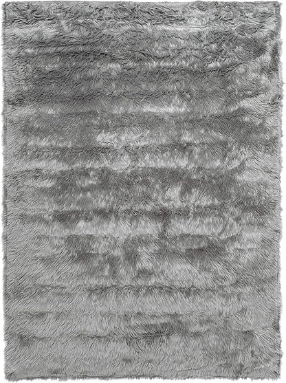 SAFAVIEH Faux Sheep Skin Collection 4' x 6' Grey FSS235D Silken Glam 2.35-inch Thick Area Rug