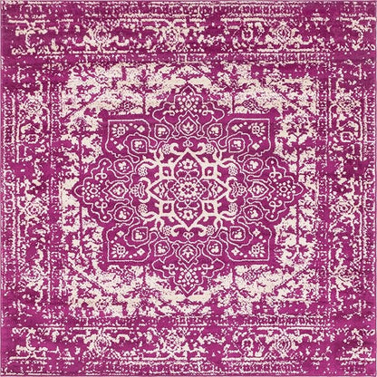 Rugs.com Arlington Collection Rug – 8 Ft Square Purple Medium-Pile Rug Perfect for Living Rooms, Kitchens, Entryways