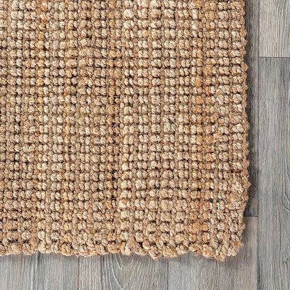 Nuloom Ashli Hand Woven, Natural, 2' 6" x 8', Farmhouse, Jute, Soft and Textured, High Traffic, Stain Resistant, Easy Clean, Durable Runner for Bedroom, Living Room, Dining Space, Den, Foyer, Entryway