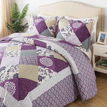HoneiLife Oversized King Bedspreads 120x120-3 Pcs California King Quilt, Extra Large Quilt Sets Oversized King Quilts,Rustic Bedding Sets King Size,Lightweight Coverlet Microfiber Bed Quilts