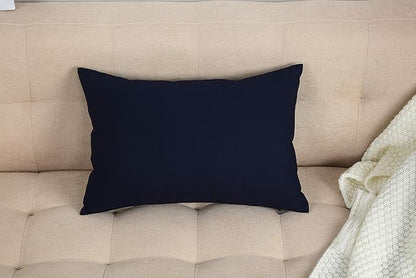 TangDepot Cotton Solid Throw Pillow Covers, 12"X18" color dark navy