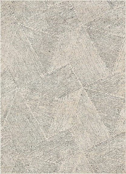 Well Woven Ezio Beige Tribal Geometric Distressed High-Lo Pile Area Rug 5x7 (5'3" x 7'3")