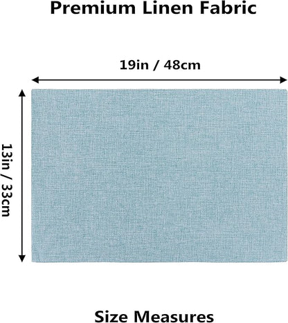 Home Brilliant Placemats Set of 6 Heat Resistant Dining Table Place Mats for Kitchen Table Party Decoration, 13 x 19 inches, Teal