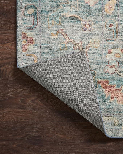 Loloi Margot Collection MAT-06 Denim/Multi 2'-6" x 9'-6" Runner Rug feat. CloudPile, No-Shed Easy Clean Large Patterned Area Rug for Living Room, Bedroom, Dining Area
