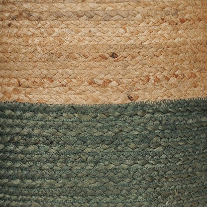 REDEARTH · Cylindrical Pouf Foot Stool Ottoman - Jute Braided Pouffe Poof Accent Sitting Footrest for The Living Room, Bedroom, Nursery, Patio, Lounge - Set of 2 (14.5”X14.5”X16”; Natural Olive)