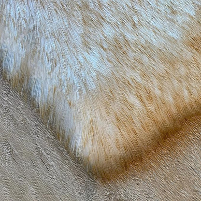 LAMBZY High Pile Super Soft Faux Sheepskin Rug (10'x13', White/Brown Tips)