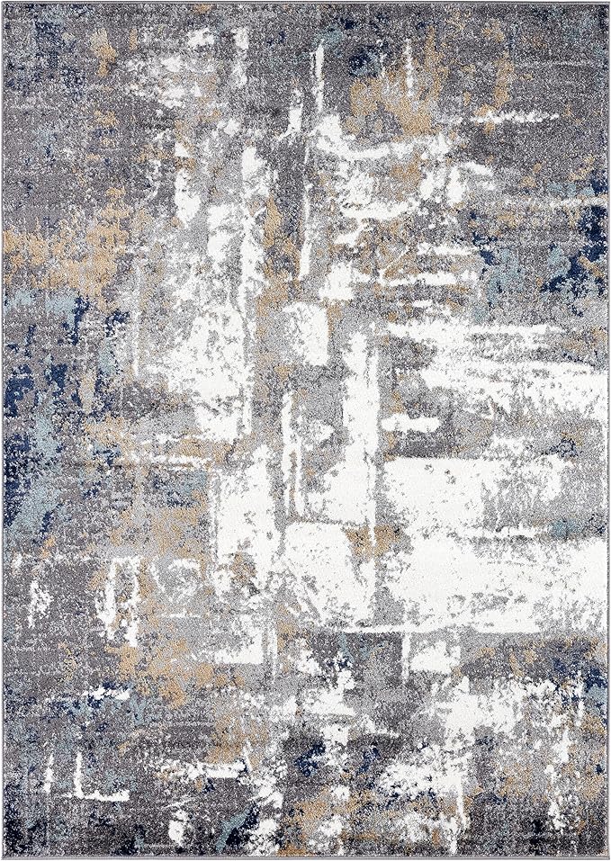 LUXE WEAVERS Hampstead Abstract Collection Gray 5x7 Area Rug 49