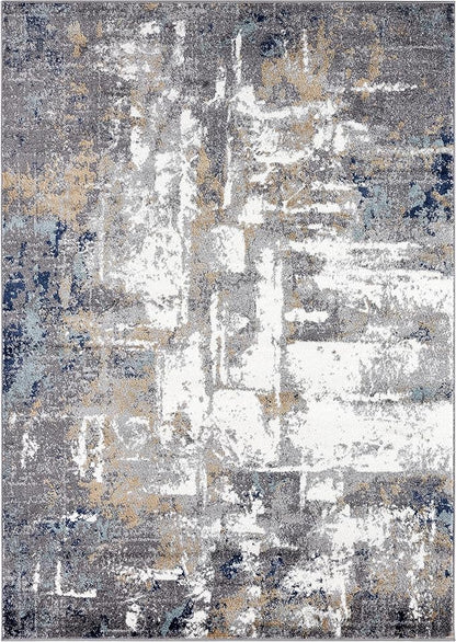 LUXE WEAVERS Gray 8 ft.x 10 ft Hampstead Abstract Area Rug