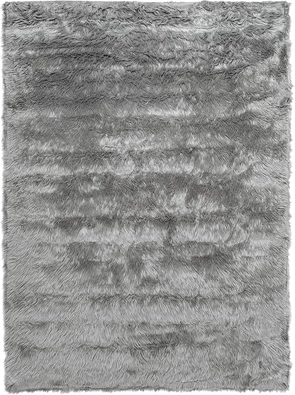 SAFAVIEH Faux Sheep Skin Collection 5' x 8' Grey FSS235D Silken Glam 2.35-inch Thick Area Rug