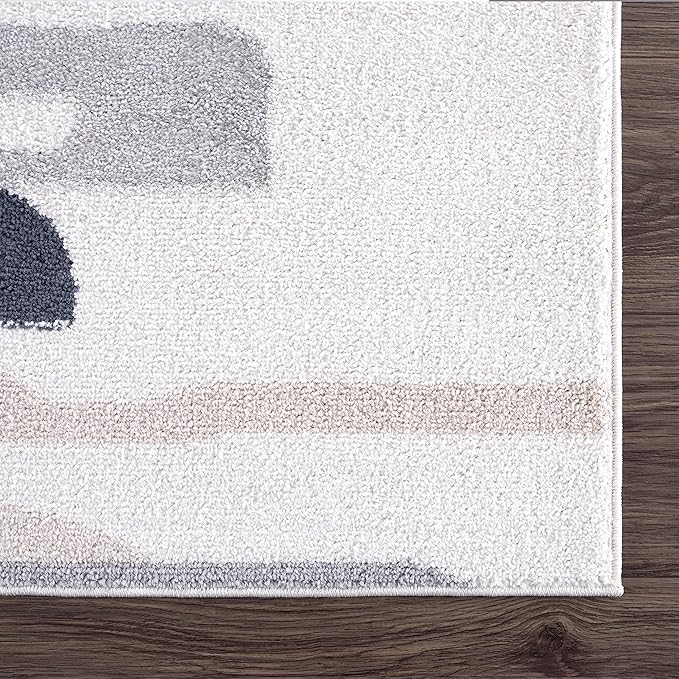 Abani Rugs Cream and Gray 4 ft. x 6 ft. Contemporary Neutral Paint line Area Rug. Superior Turkish Stain Resistant Area Rug