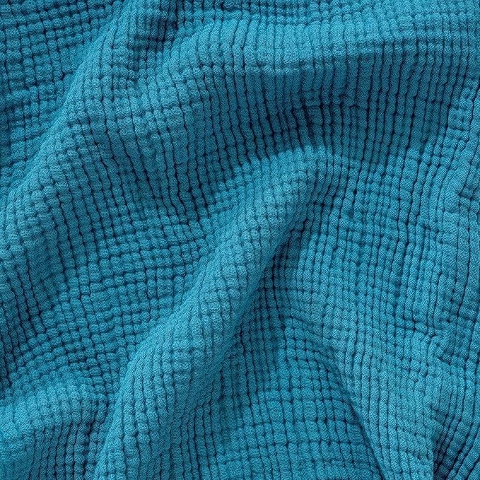 Muslin Blanket - Pure 100% Turkish Cotton Airy Soft Light Versatile Gauze Throw Blanket for Bed, Couch, Sofa (Petrol Blue, Throw Size (50" x 66" inch))