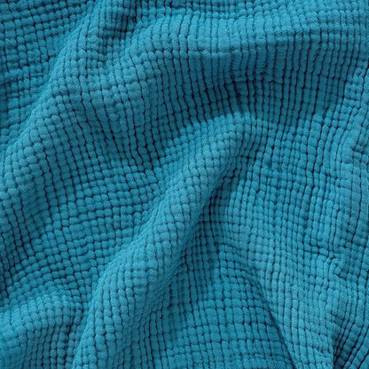 Muslin Blanket - Pure 100% Turkish Cotton Airy Soft Light Versatile Gauze Throw Blanket for Bed, Couch, Sofa (Petrol Blue, Throw Size (50" x 66" inch))