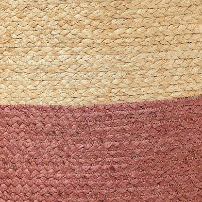 REDEARTH · Cylindrical Pouf Foot Stool Ottoman - Jute Braided Pouffe Poof Accent Sitting Footrest for Living Room, Bedroom, Nursery, Patio, Lounge & Other Rooms (Natural Rust, 18"X18"X14")