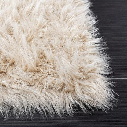 SAFAVIEH Faux Sheepskin Collection Runner Rug – 2'6" x 6', Beige, Ultra-Soft Plush Accent for Bedroom, Living Room, or Hallway (FSS235K)