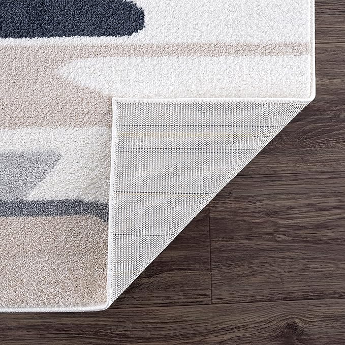 Abani Rugs Cream and Gray 5’3” x 7’6” (5'x8') Contemporary Neutral Paint line Area Rug. Superior Turkish Stain Resistant Area Rug