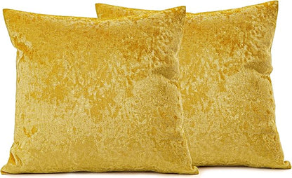NiNi ALL Decorative Throw Pillow Covers Pack of 2, Velvet Throw Pillow Cases for Couch Pillows Cover Bedroom Living Room Outdoor Pillow Covers 20x20 Inch Gold